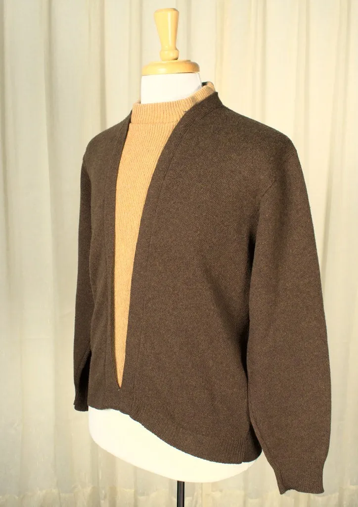 1960s Brown Faux Layer Sweater
