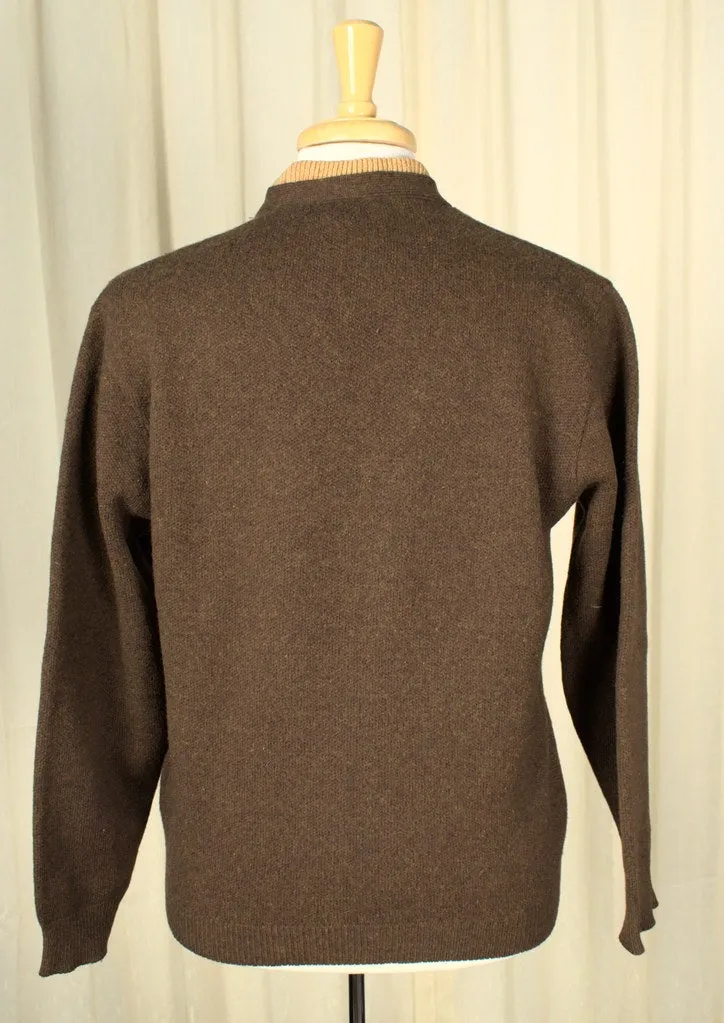 1960s Brown Faux Layer Sweater