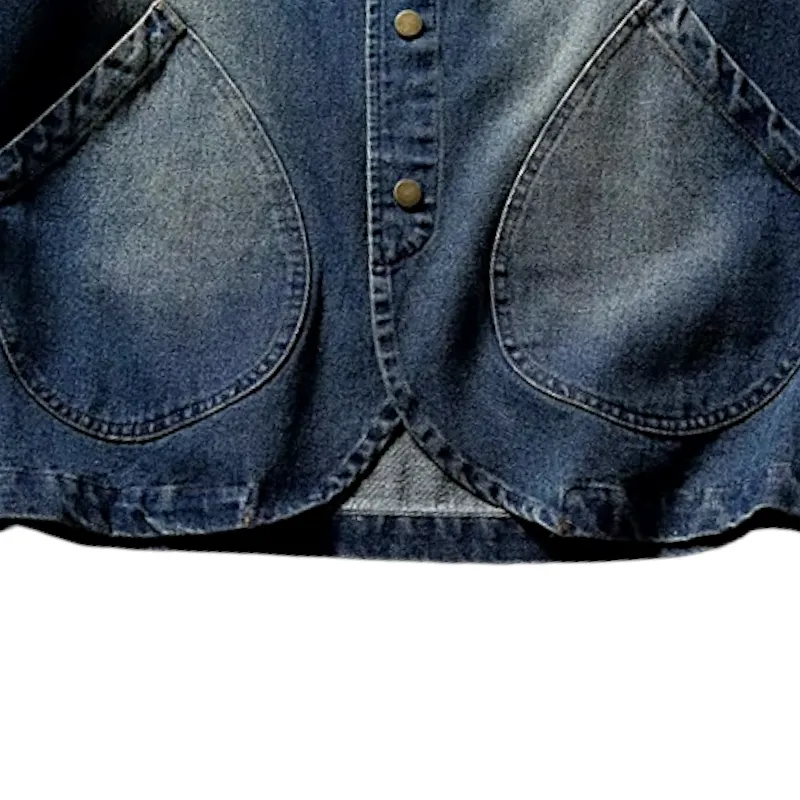 Banded collar denim jacket