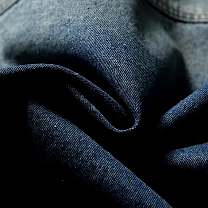 Banded collar denim jacket