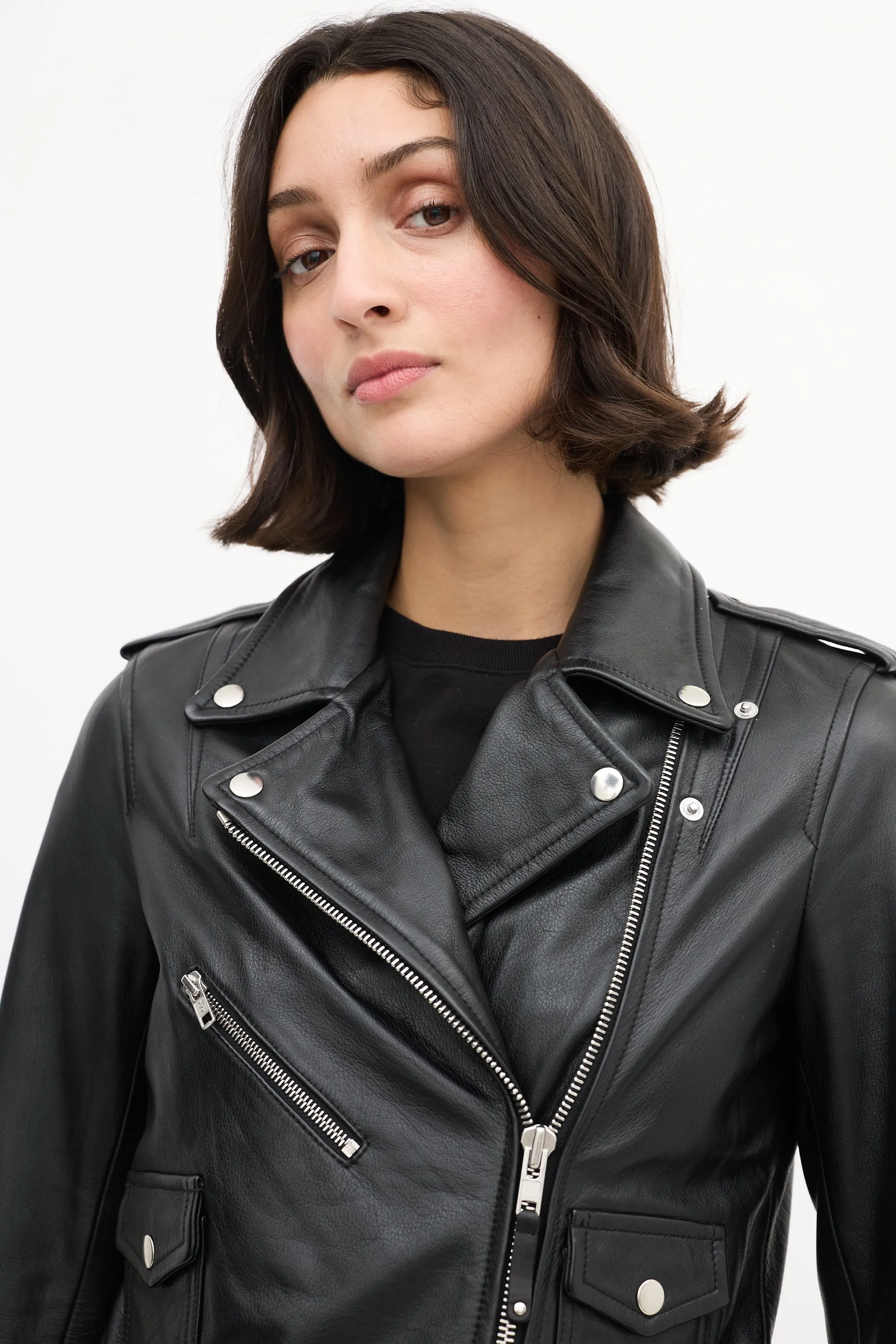 Black Leather Biker Jacket