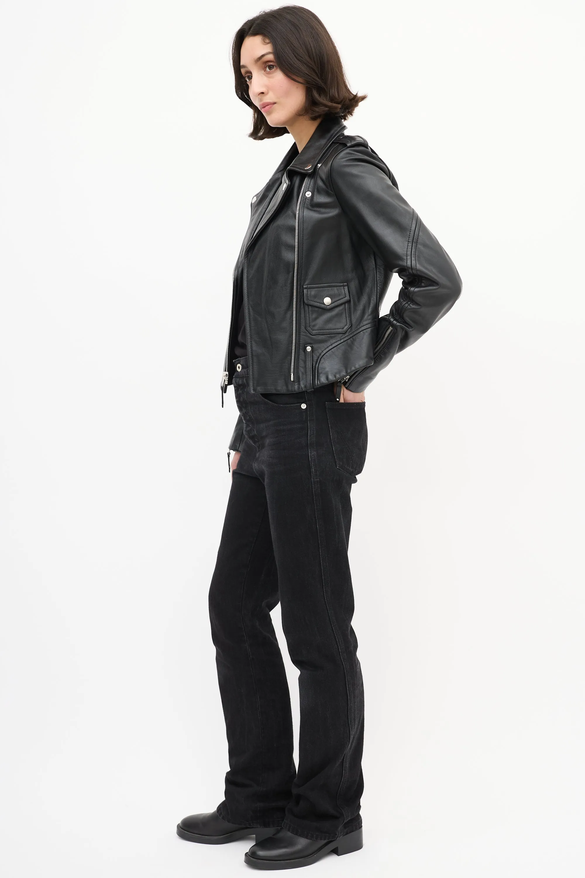 Black Leather Biker Jacket