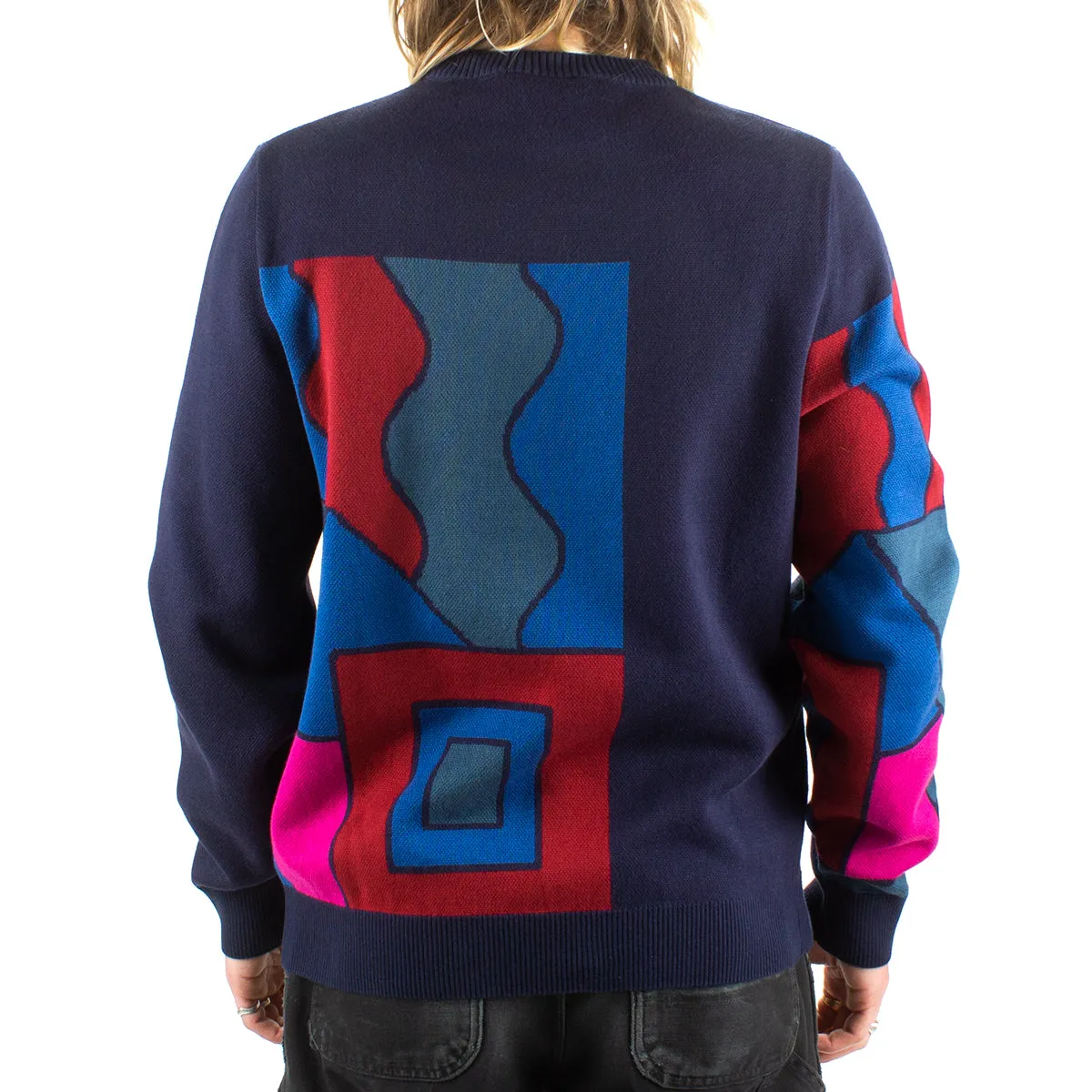 Blocked Landscape Knitted Pullover