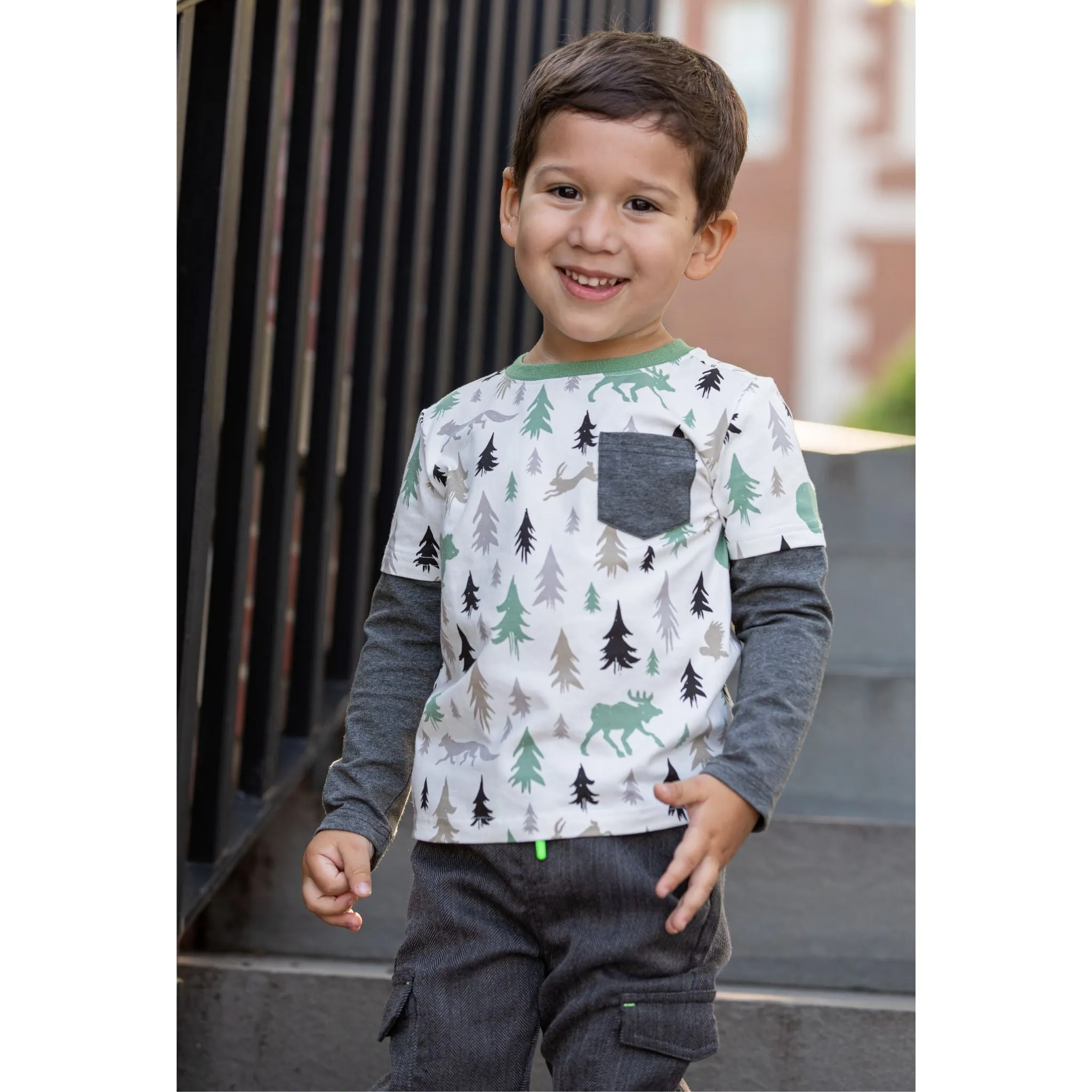 Boys Forest Vibes Pocket Tee
