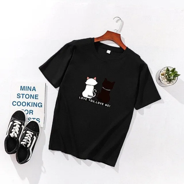 Cats Print Women T-shirts