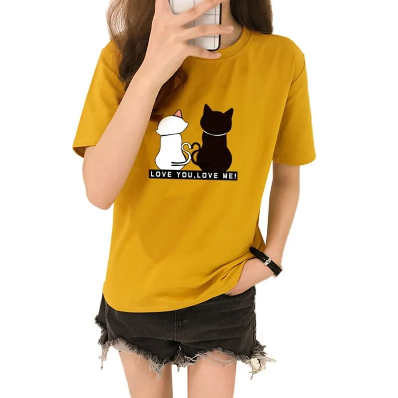 Cats Print Women T-shirts