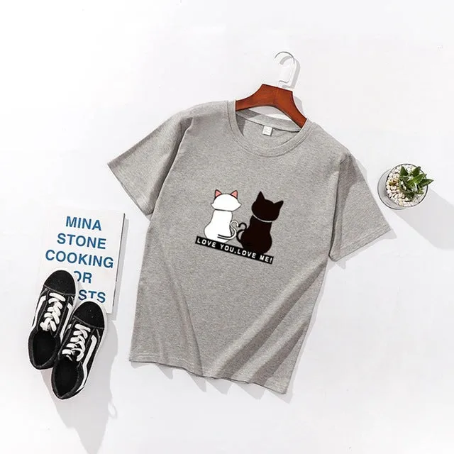 Cats Print Women T-shirts