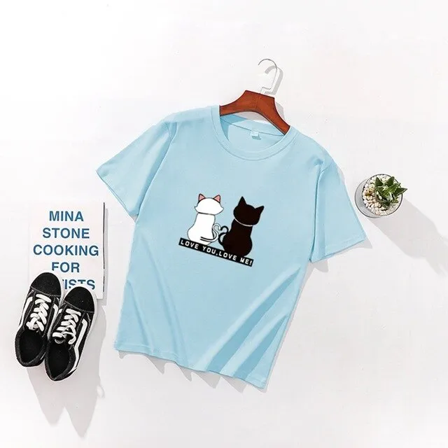 Cats Print Women T-shirts