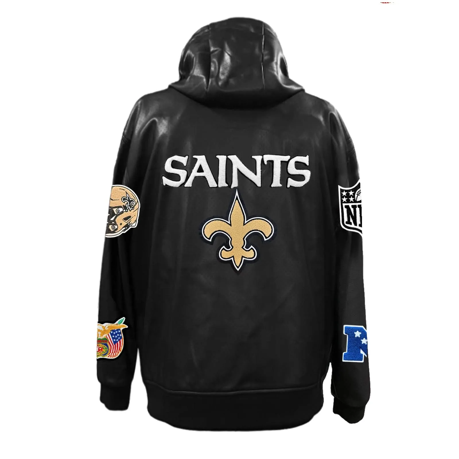 NEW ORLEANS SAINTS LIGHTWEIGHT VEGAN ZIP-UP HOODED JACKET