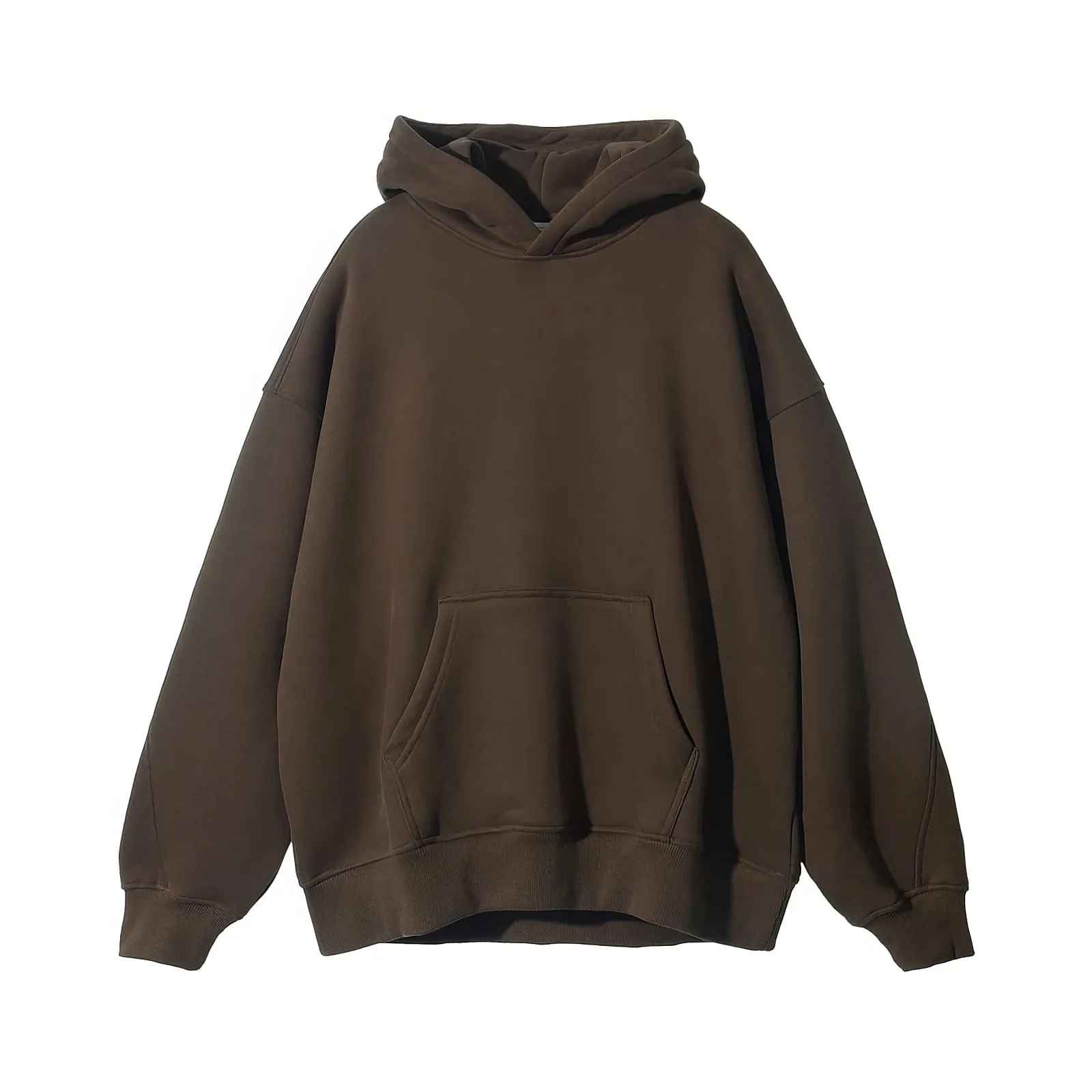 Oversized Solid Fleece Pullover Hoodie