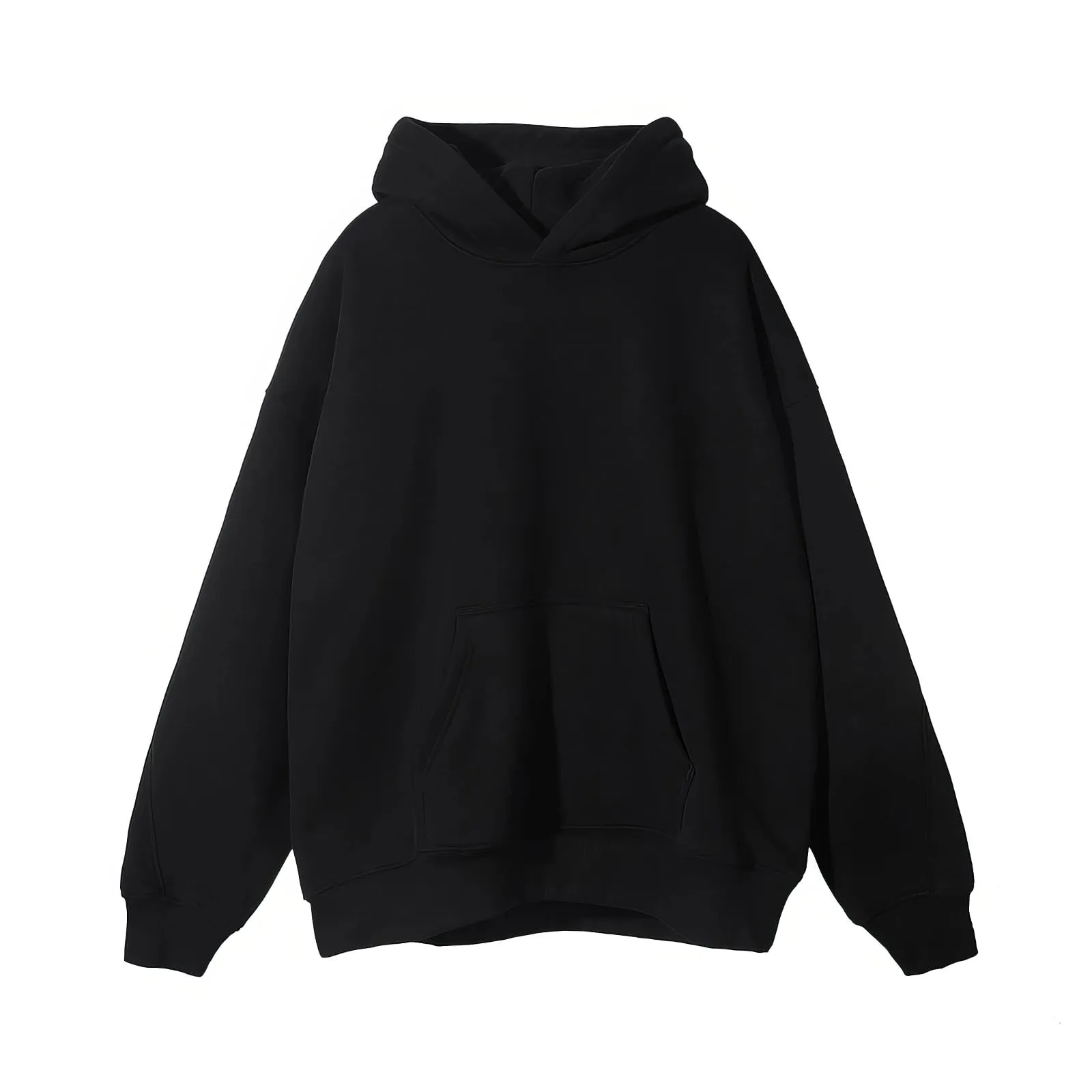 Oversized Solid Fleece Pullover Hoodie