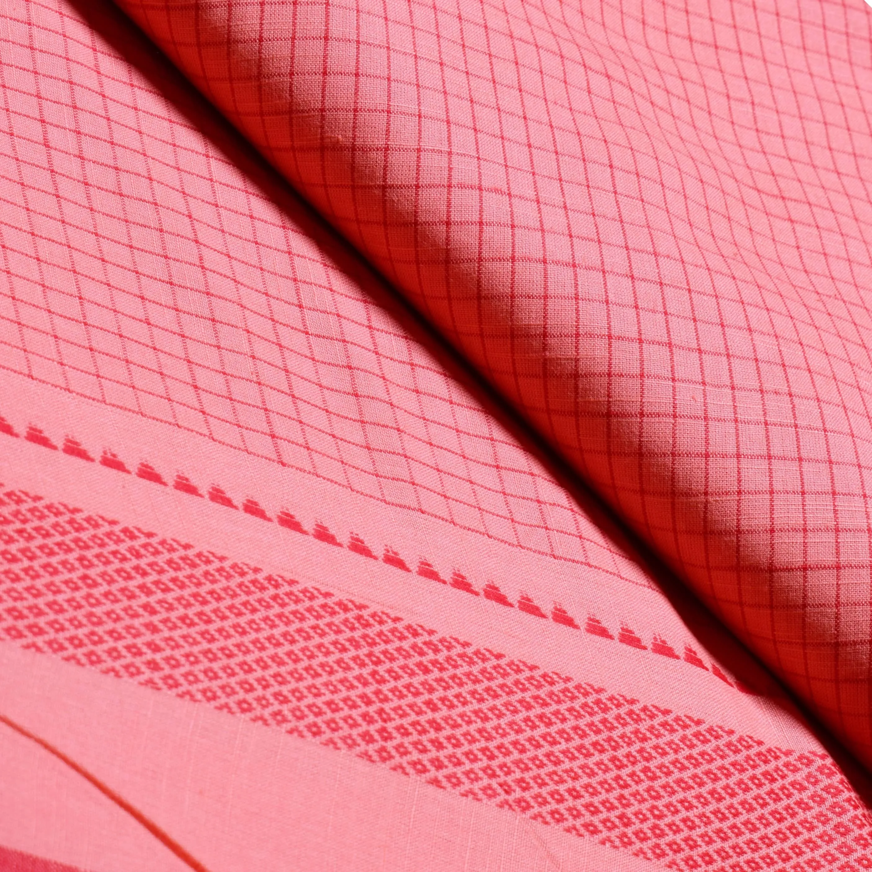 Pink Cotton Checks Fabric