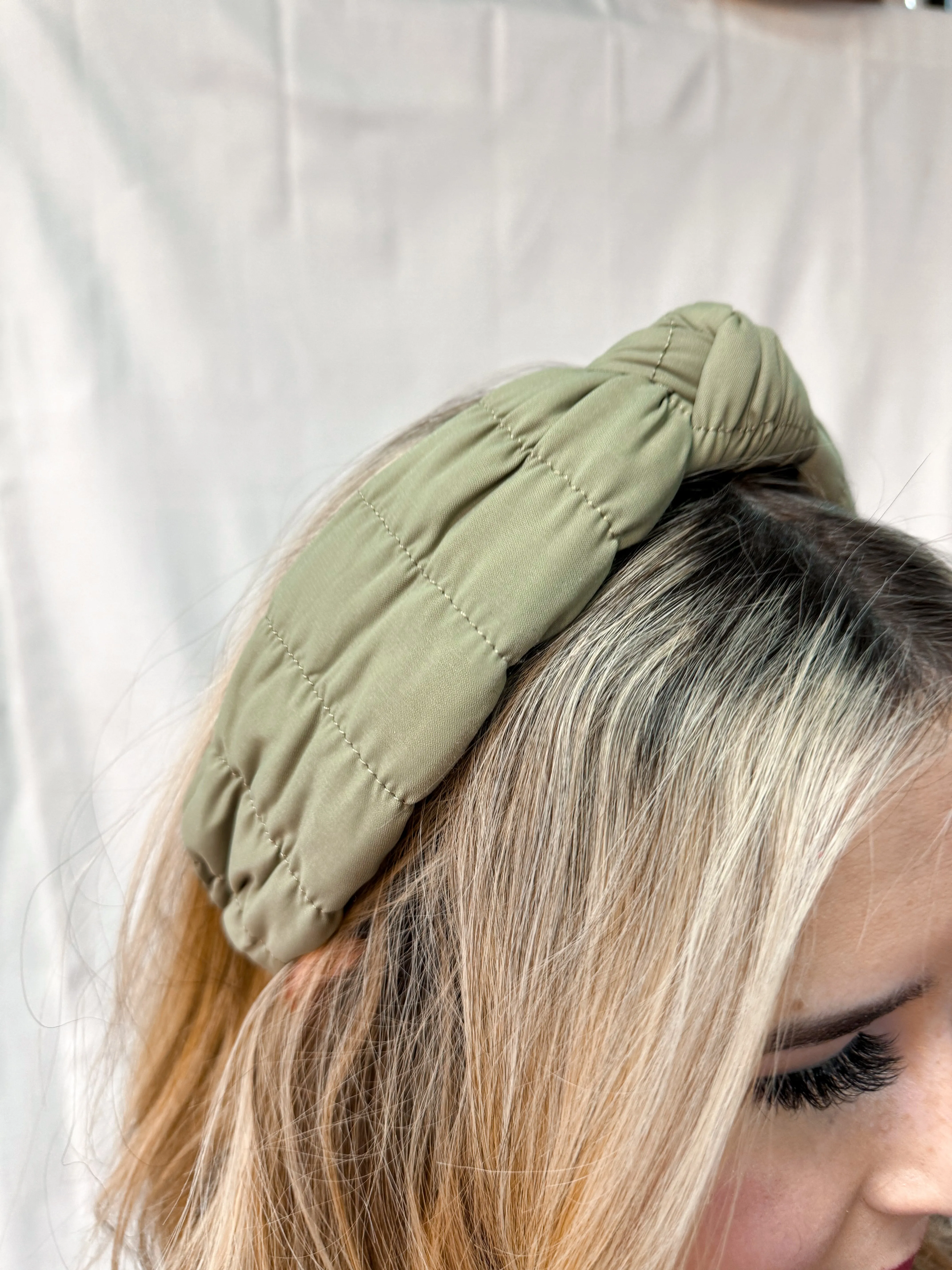 Puffer Knot Headband - Green