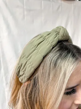 Puffer Knot Headband - Green