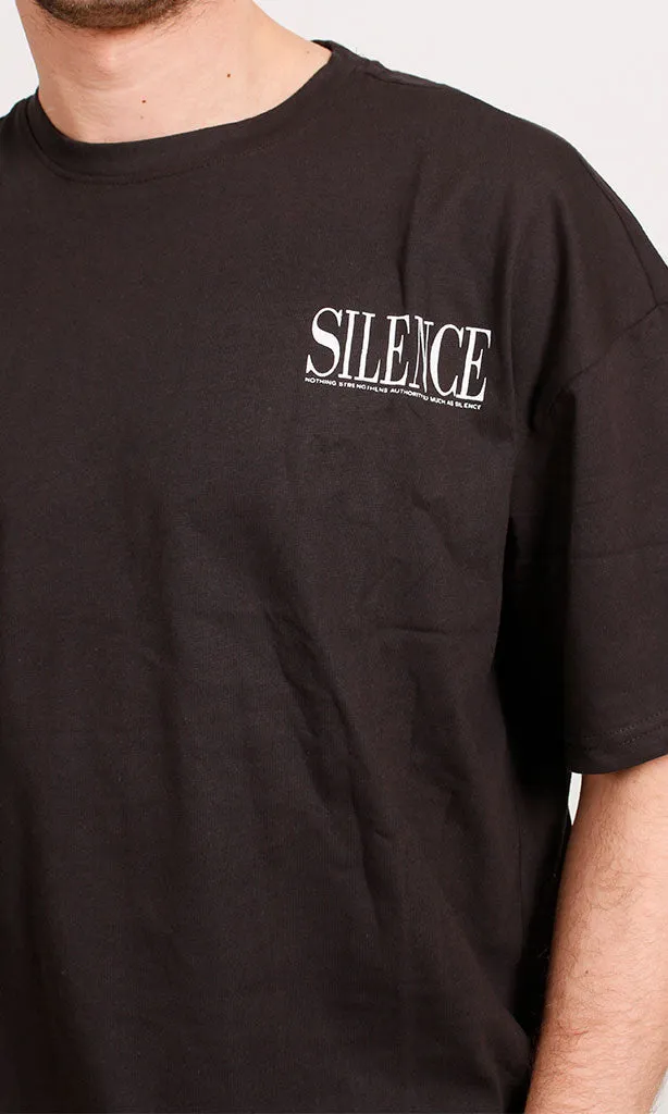 R207702 - Graphic Printed Oversized T-Shirt - Black