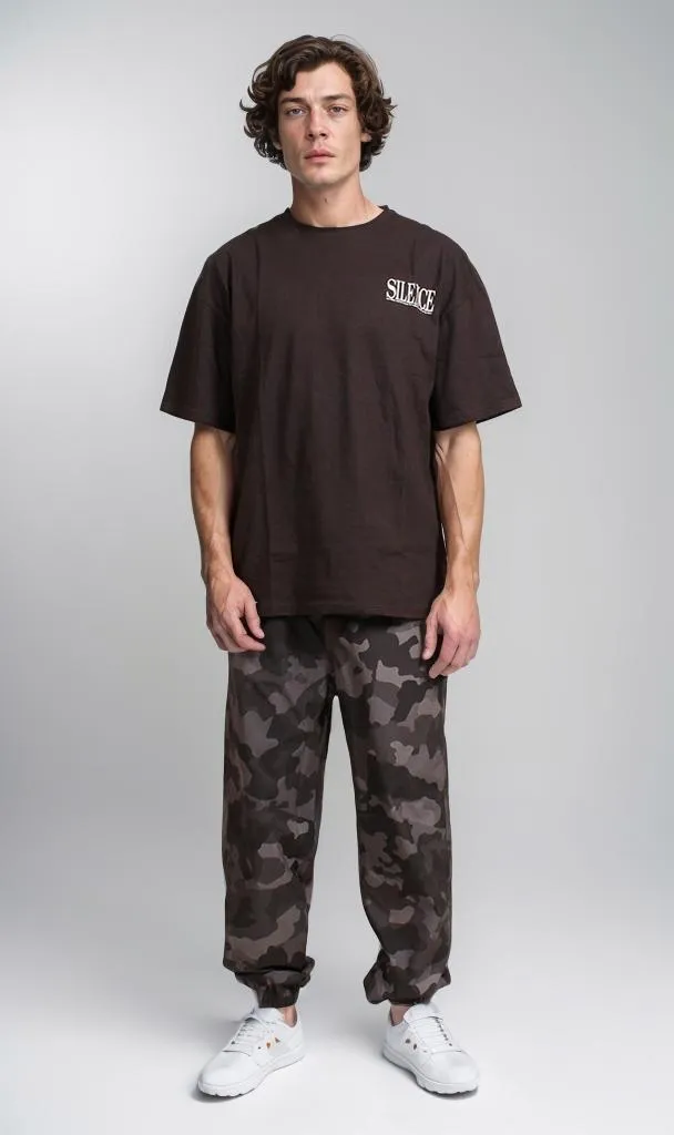 R207702 - Graphic Printed Oversized T-Shirt - Black