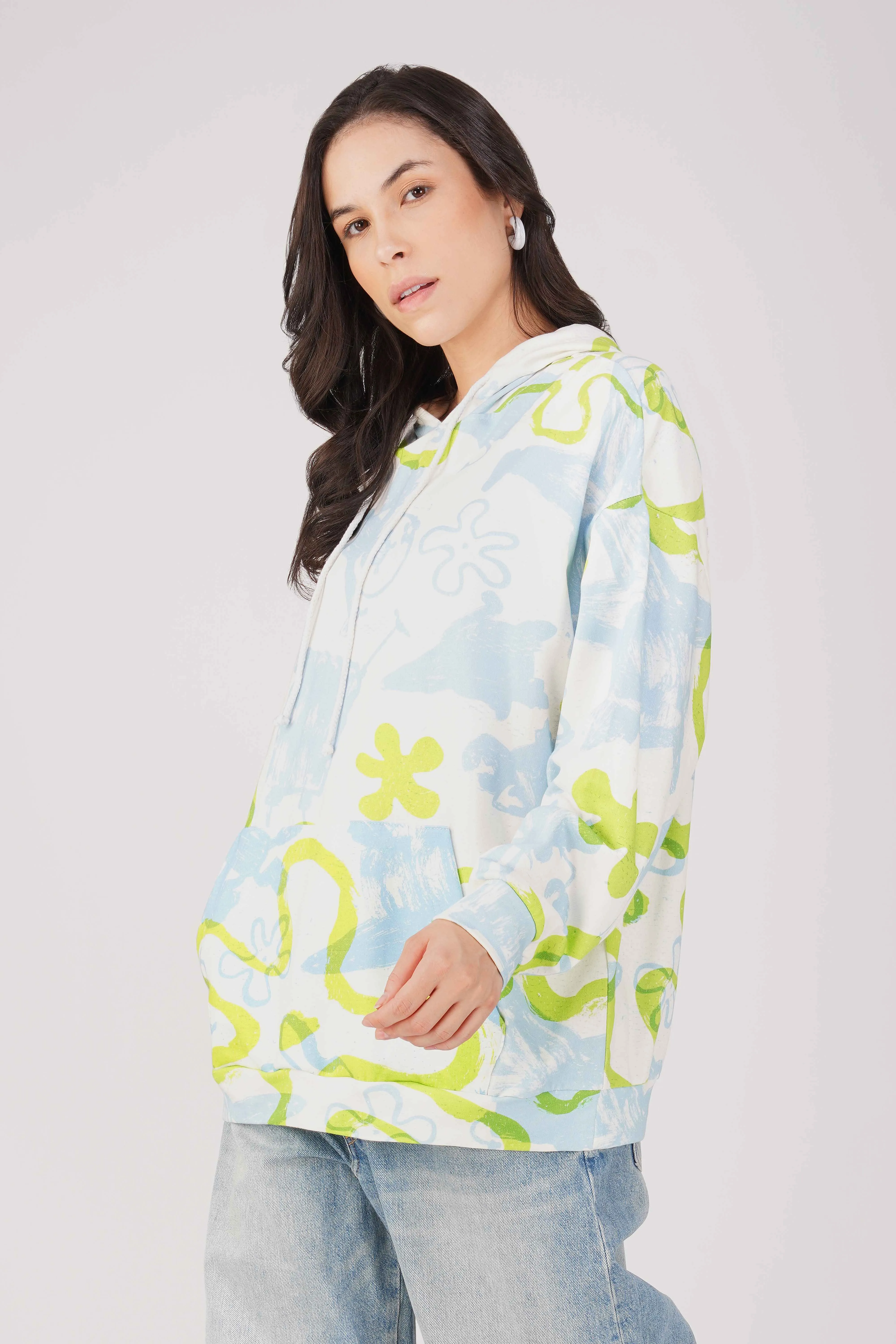 Spongebob Printed Oversized Hoodie
