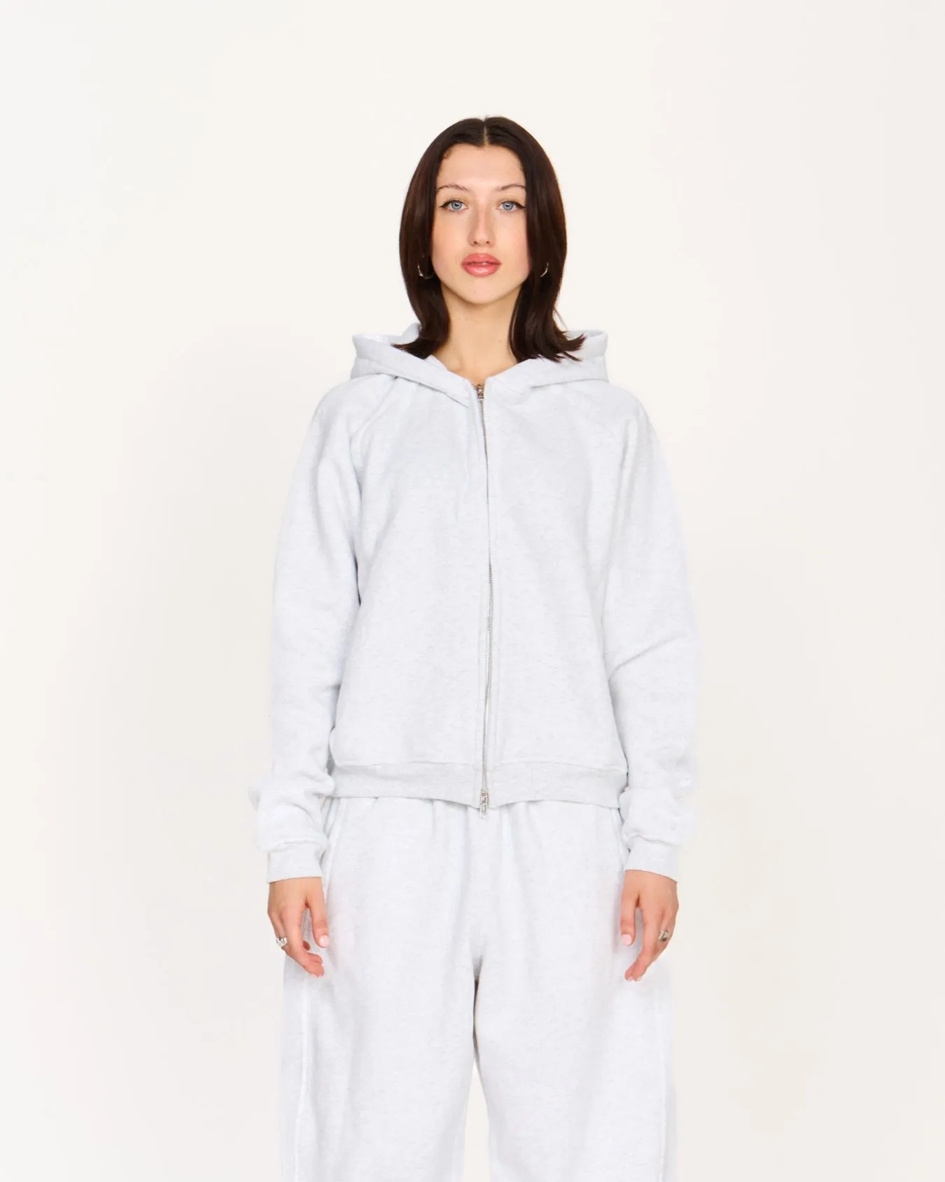 Zip Up Hoodie (Marle White)